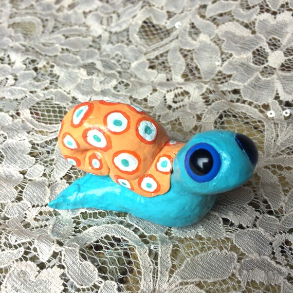 Items similar to Cute Snail Clay Sculpture figurine Snail, handmade