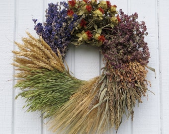 Grain Wreath, Multi Grain Wreath, Wheat Wreath, Dried Flower Wreath, Dried Floral Wreath, Wall Decor, Wreath