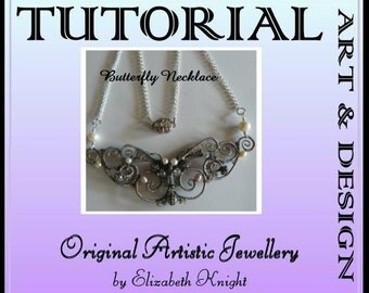 Butterfly Necklace Step-by Step-Tutorial Wire Wrapping Instant Download