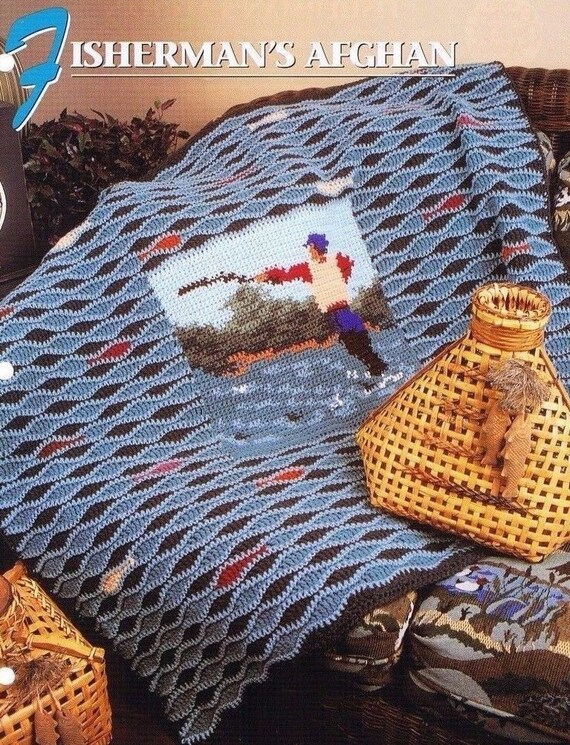 Fishermans Afghan Annie's Attic Crochet Quilt & Afghan