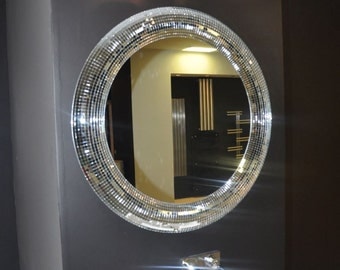 Large Round Mirror / Mosaic Mirror / Oval Mirror / Handmade / Christmas Gifts / Minimal Decoration / Wall Mirror / Moder Decoration /