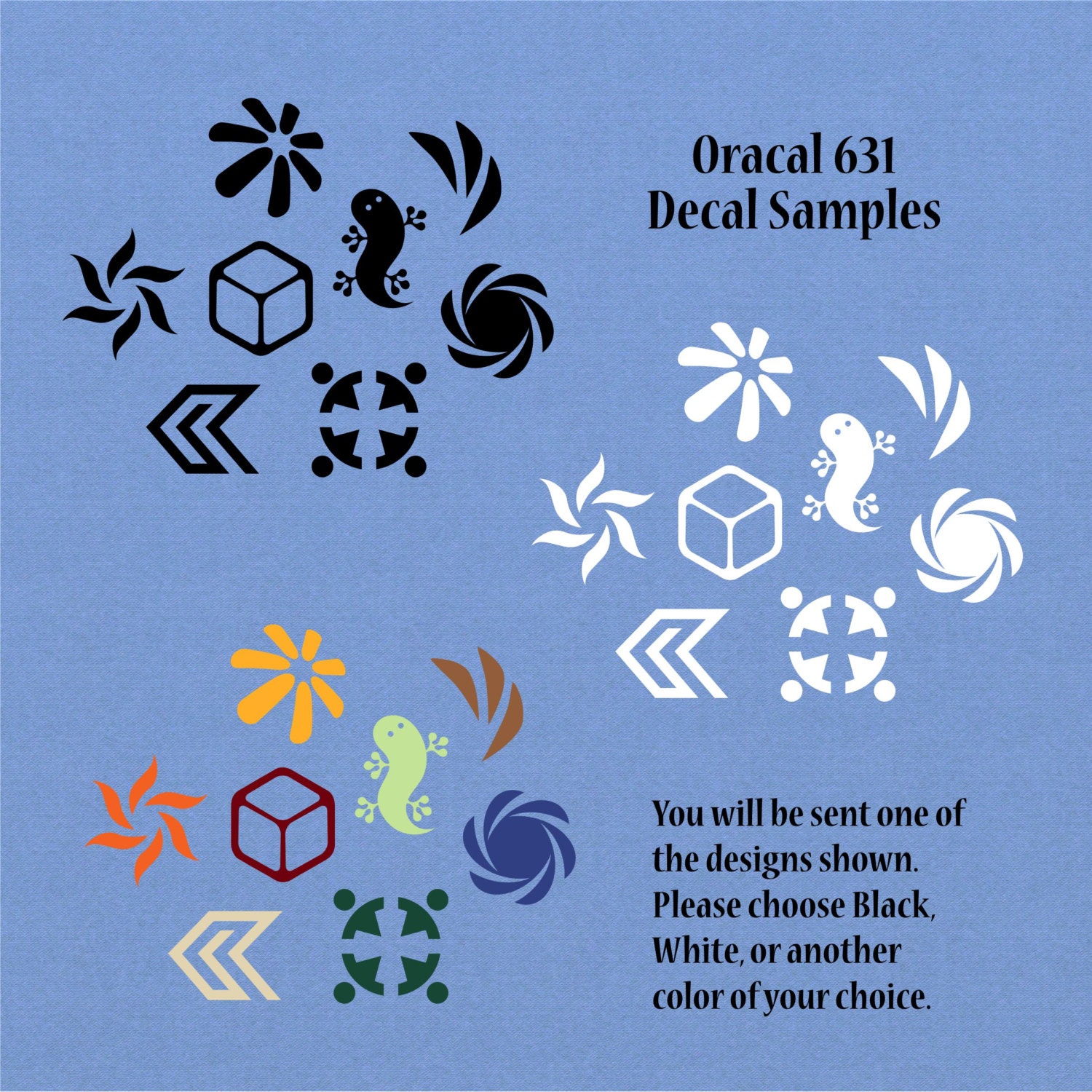 Oracal 631 Removable Vinyl Decal Samples