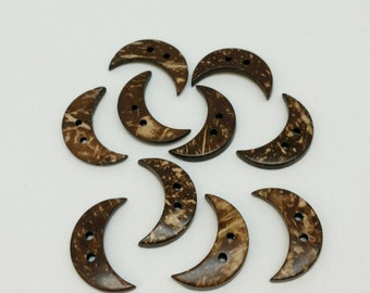 10 Coconut Shell Buttons - 3 cm ,Sewing Buttons,