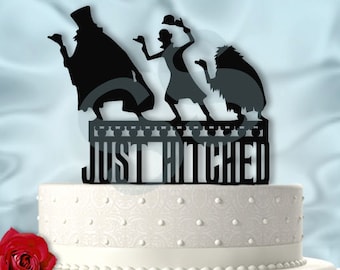 Hitchhiking Ghosts Just Hitched Haunted Mansion Inspired Wedding Cake Topper