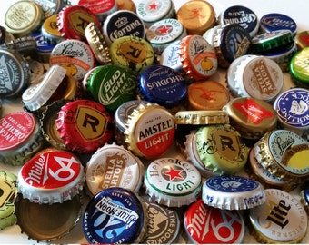 100 Assorted Recycled Beer Bottle Caps