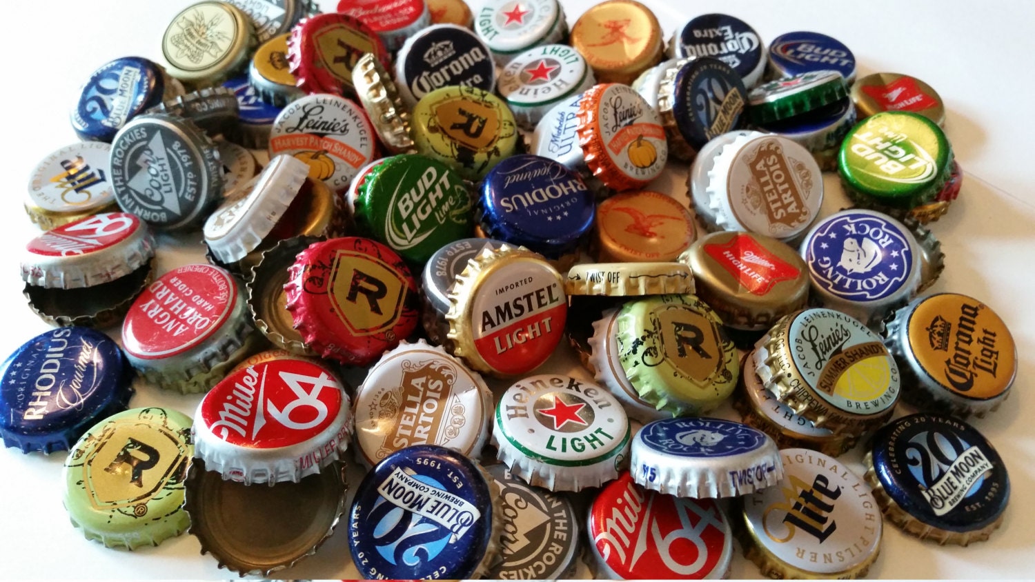 100 Assorted Recycled Beer Bottle Caps