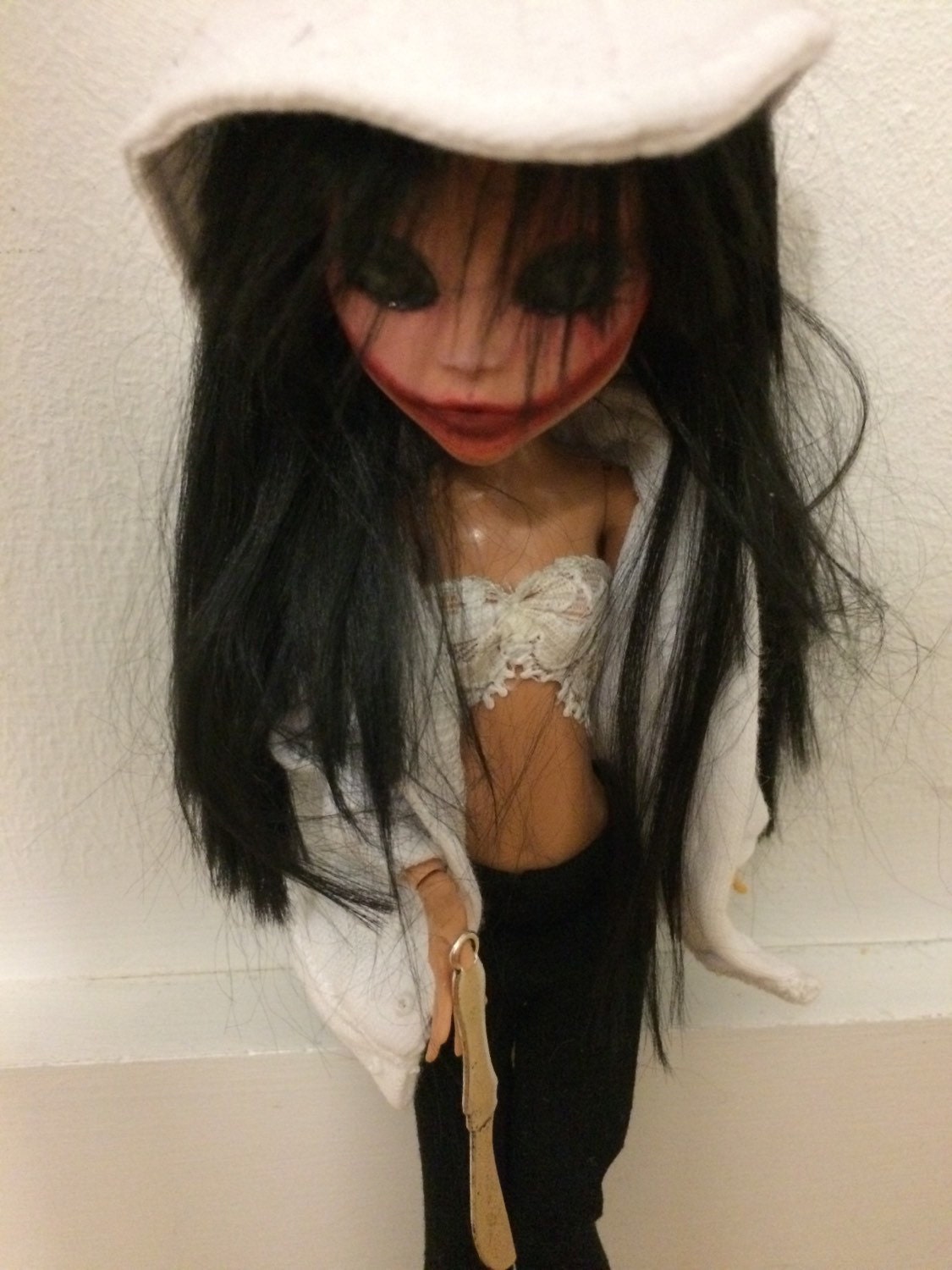 Jeff the Killer Creepypasta Art Doll OOAK Monster High Cleo