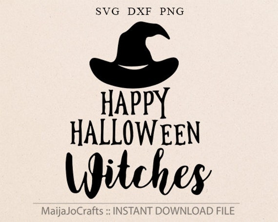 Download Happy Halloween Witches SVG DXF Cut File Silhouette Halloween