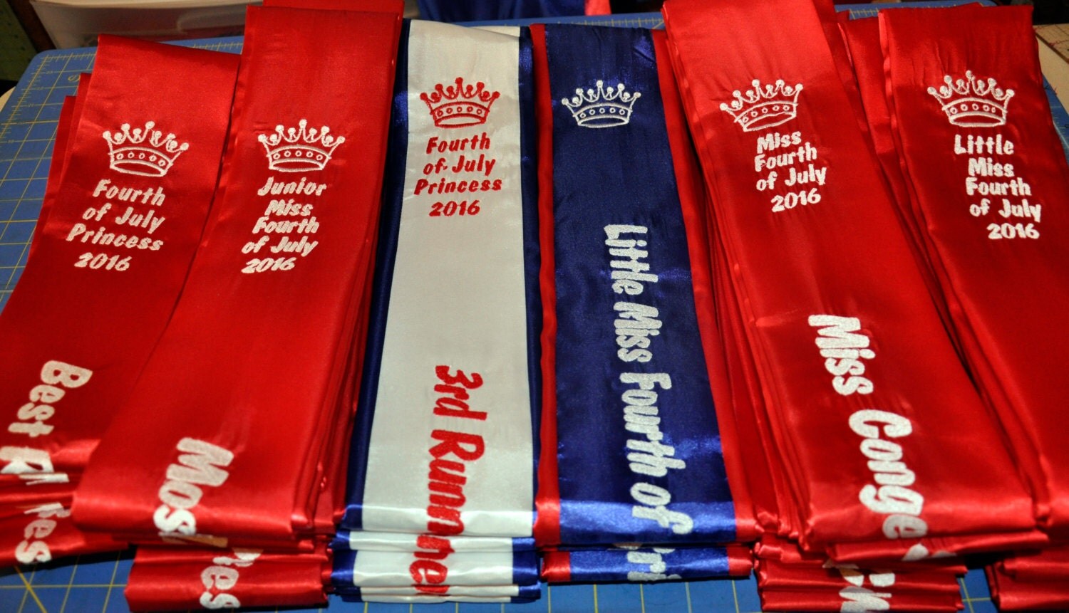 Embroidered Beauty Pageant Sash Mixed Traditional by JayzSashes