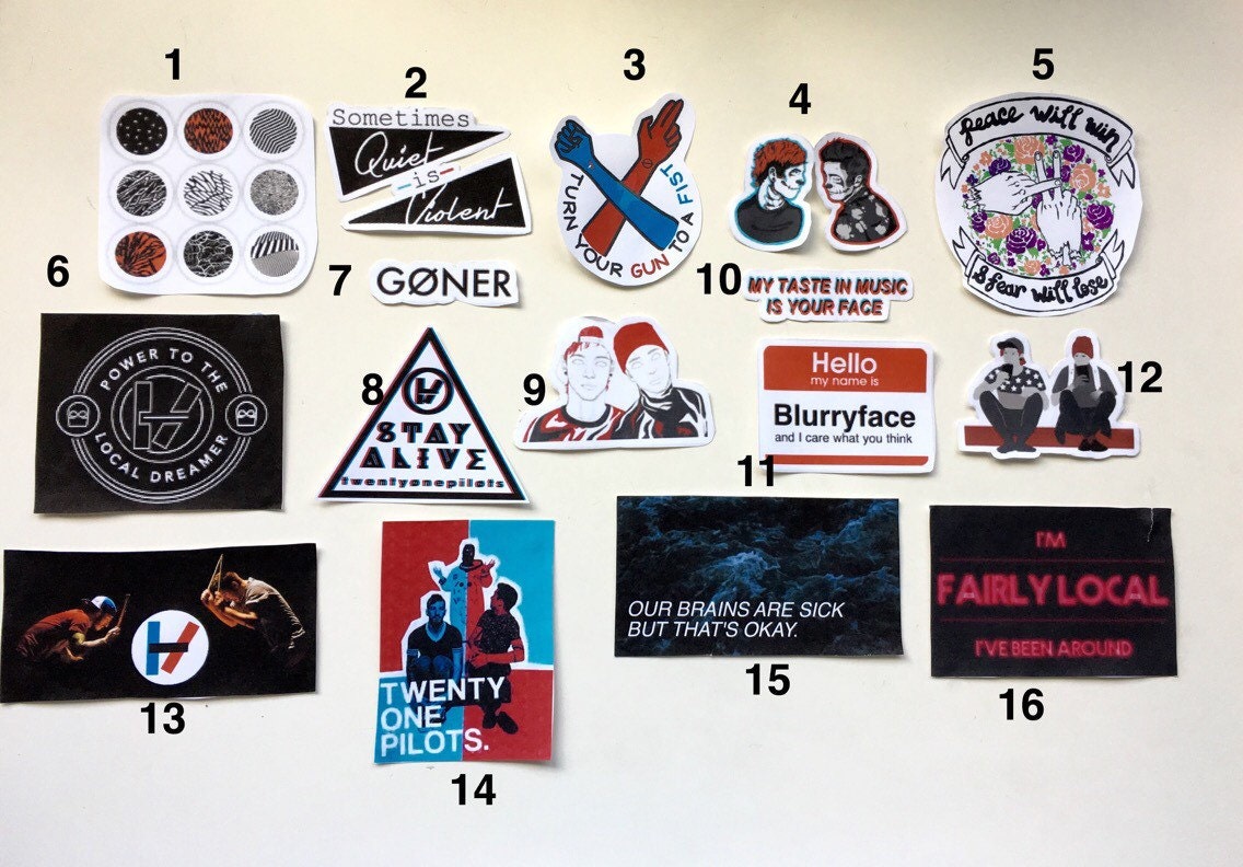 Twenty One Pilots Pack Stickers By Thecoolestshopwow On Etsy 9382