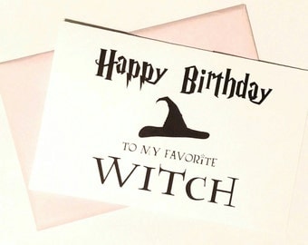 Printable Harry Potter Birthday Card, My Favorite Witch