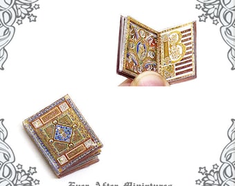 Manuscript Antique Dollhouse Miniature Book – 12th Scale OPENABLE Manuscript Dollhouse Miniature Book - Dollhouse Book Printable DOWNLOAD