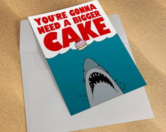 Jaws Shark Funny Birthday Greeting Card