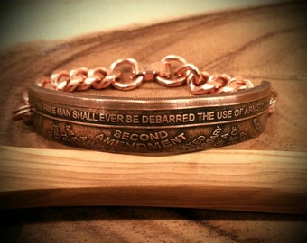 RCR Original 2nd Amendment Bracelet - Hand Forged .999 Pure Copper Coin Bracelet