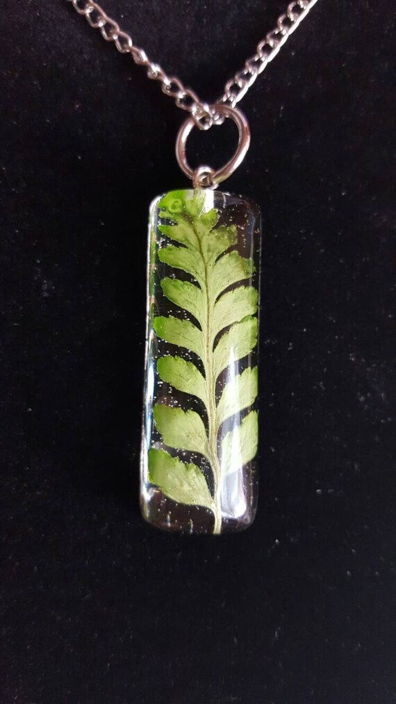 Fern leaf necklace pressed fern leaf fern specimen fern in