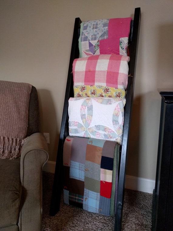 Blanket Ladder craft display quilts blankets by islandinthewoods