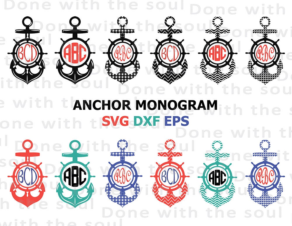 Download Anchor monogram Anchor set Cricut svg files by DoneWithTheSoul