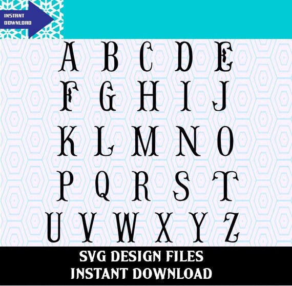 Download Fishtail Monogram SVG Alphabet Letters SVG Files by ...