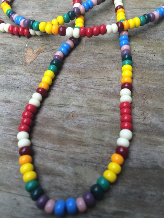 Music Fest Hippie Love Bead Necklace by MeansCustoms on Etsy