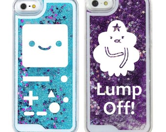 Adventure Time Liquid Glitter Waterfall iPhone or Samsung Case - Princess Bubblegum, BMO, Lumpy, Jake
