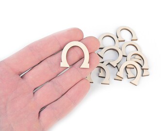 10x Mini Wooden Horseshoe (1") Shapes Art Projects Craft Blank Tag Decoration Gift Decoupage Embellishments MG000215