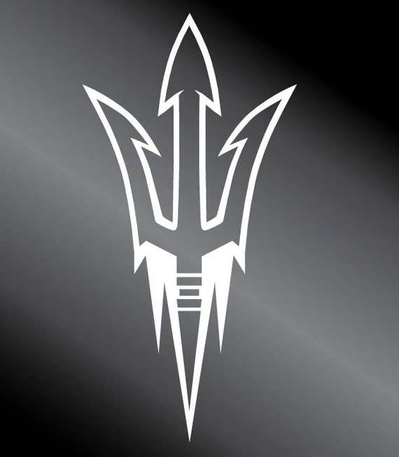 ASU Pitchfork Vinyl Decal Sticker by TooTwistedGraphics on Etsy