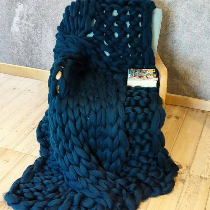 Chunky Wool Blanket Large Size Knit Blanket Giant Throw ...