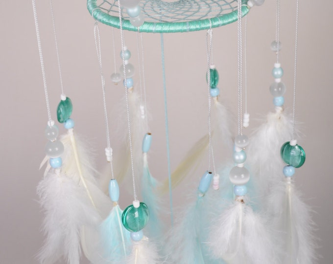 Mint Baby Mobile handmade exclusive Dreamcatcher bedroom Baby Mobiles bedding DreamCatcher Kids Dreamcatchers Christmas present mint balance