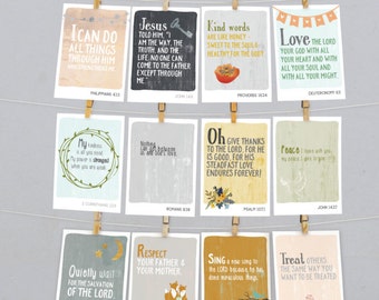 Bible A to Z memory verse flash cards by WrenandtheRaven on Etsy