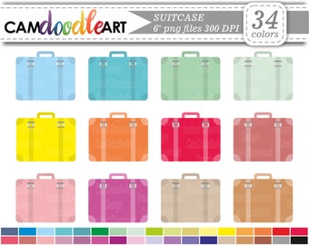 Suitcase Clipart,Luggage Clipart,Travel clipart, Scrapbooking Clipart,Cardmaking Clipart,Planner Clipart, Sticker Clipart,png file