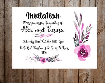 Printable wedding invitation | Etsy