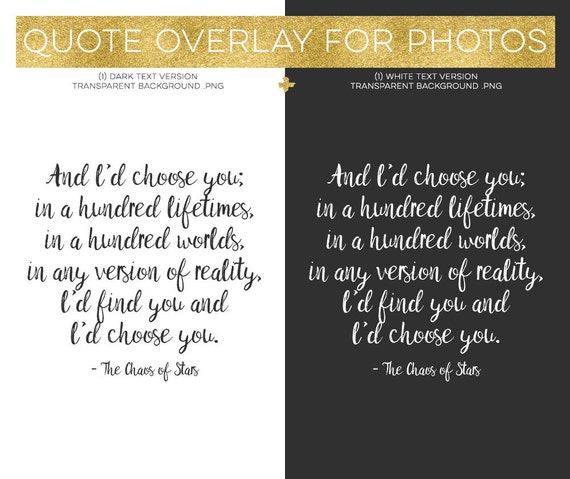 And I'd choose you in a hundred lifetimes Quote Overlay