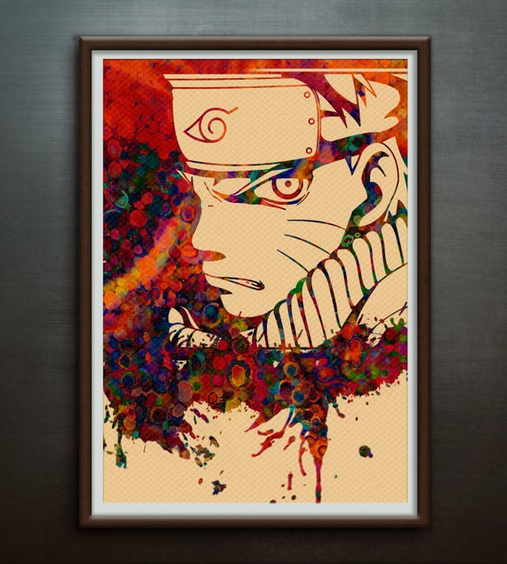 Naruto Poster Watercolor Print Wall By Multicolormood On Etsy