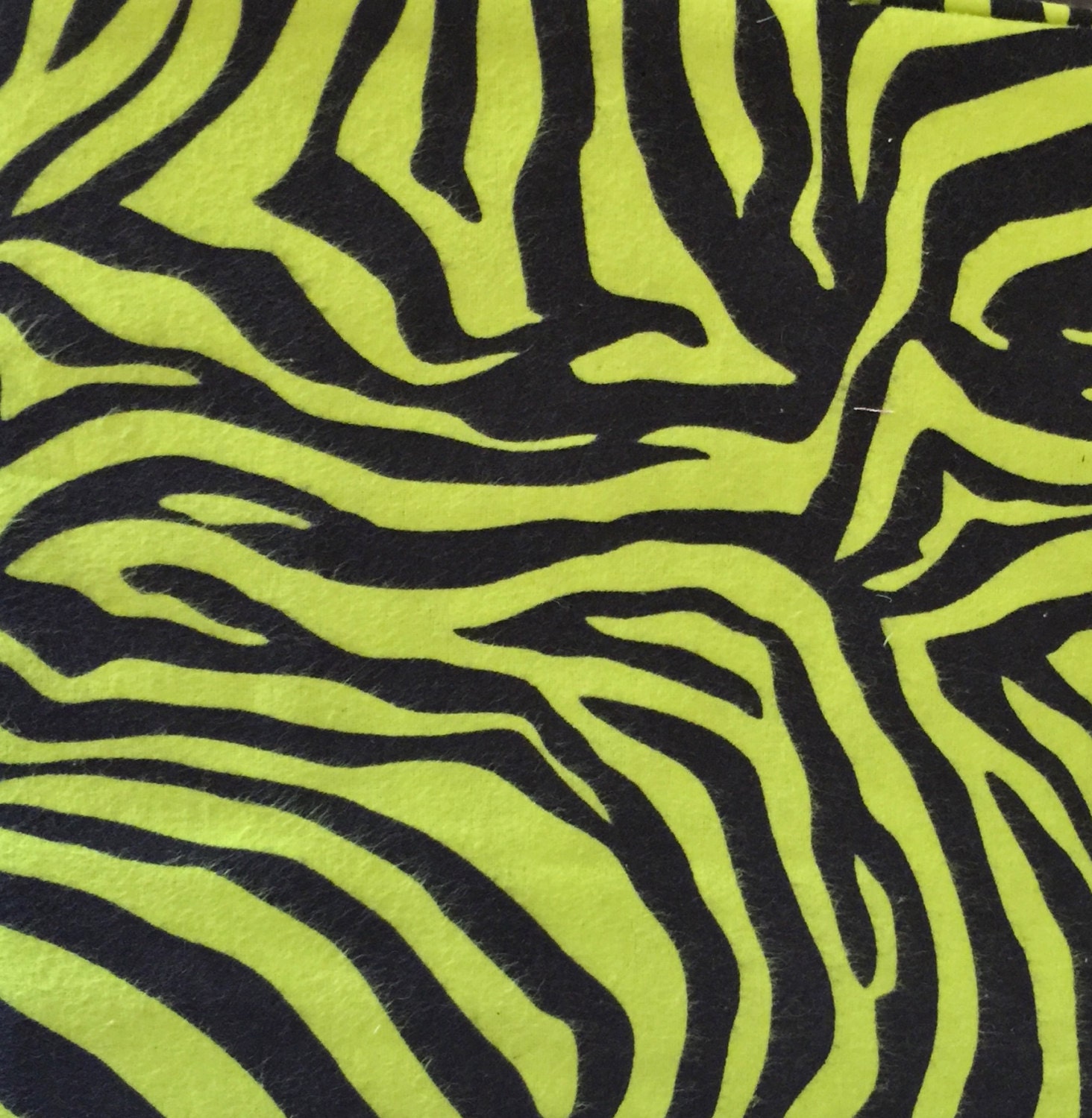 Green Zebra Flannel Fabric Animal Print Flannel by the Yard