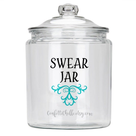 swear jar potty mouth cuss jar vinyl decal by confettichelle