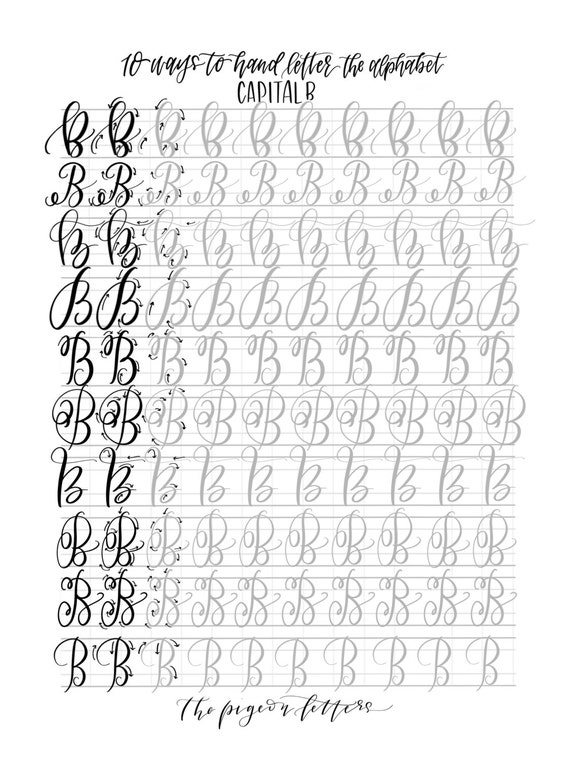 Hand Lettering Practice Sheets 10 Ways to by ThePigeonLetters