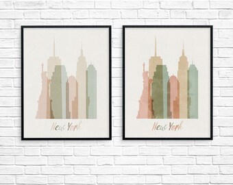 City skyline print, new york skyline, cityscape Art Print, new york skyline art, new york skyline print, new york poster, city poster