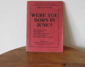 Booklet - Were You Born In June? - 1909