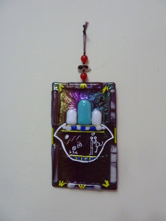 Home decor  HamsaHamsa wall  hangingGlass Hamsa decorHamsa