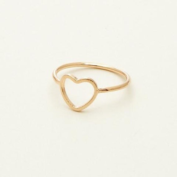14 Karat Gold Handmade Open Heart Ring by OurStoneCollection