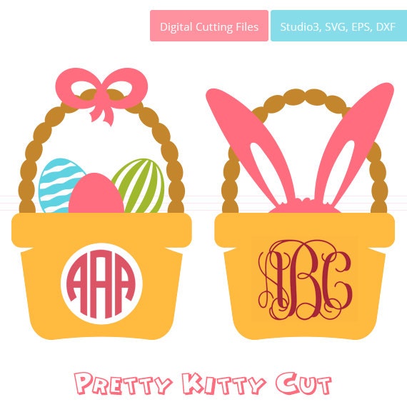 Download Easter Basket SVG Monogram Frames instant download cut file