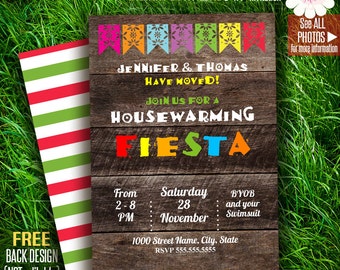 Fiesta invitation, Housewarming party, New home invitation, Printable Self Editable PDF File A165-105