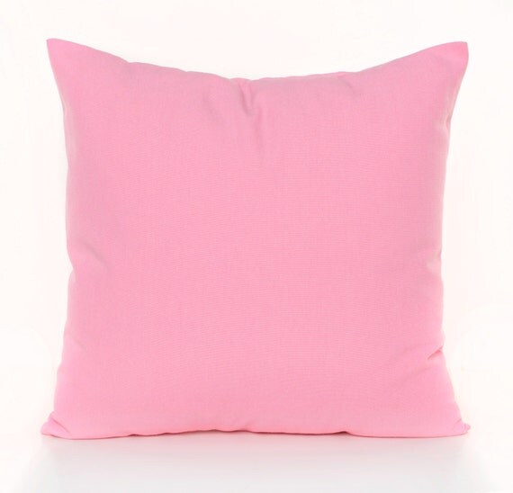 Solid Pink Cotton Throw Pillow Cover Baby Pink by PoutySprouts