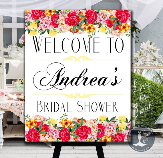 Floral Bridal Shower Sign Printable Bride by ABridalStory
