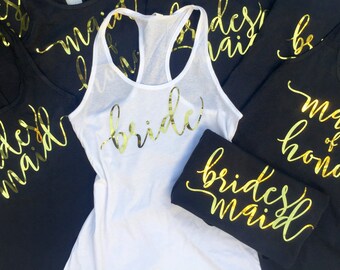 Bachelorette Shirts, Bride Tank, Bridesmaid Shirts, Bridal Party Tank Tops, Bride Tank, Bridal Party shirts, Bachelorette Party Tank