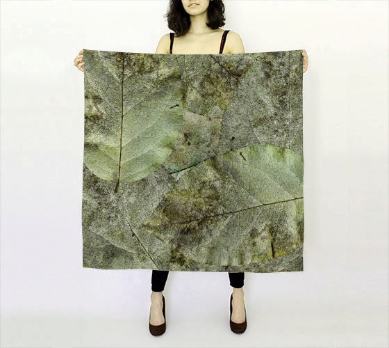 Brown Silk Scarf Printed Scarf Lightweight Scarf Square Scarf