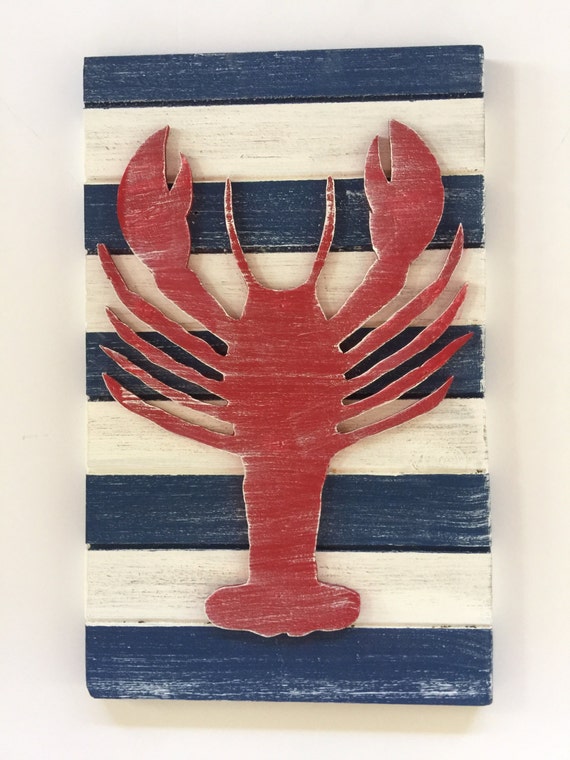 Lobster Beach Wood Wall Art Wood Lobster Wall Decor Lobster