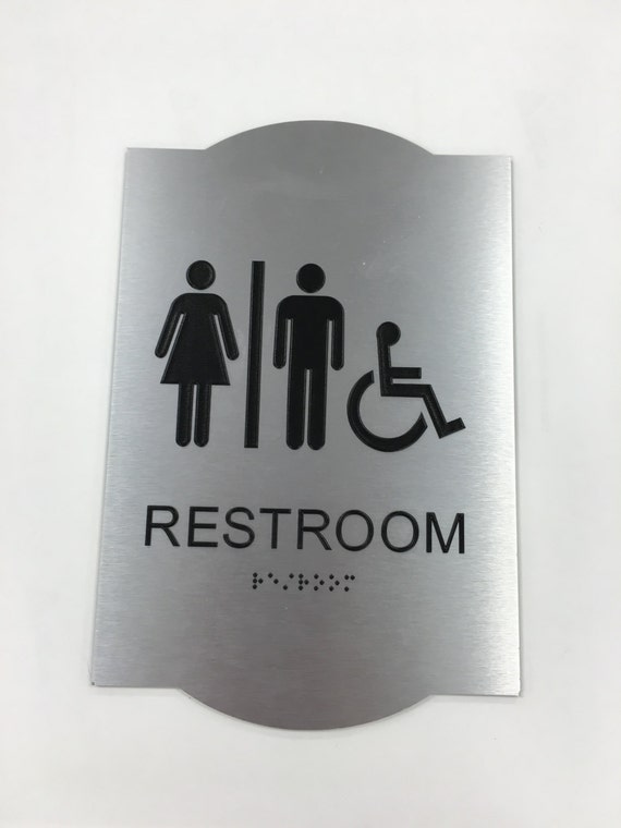 Custom Restroom Sign by SignHereNJ on Etsy