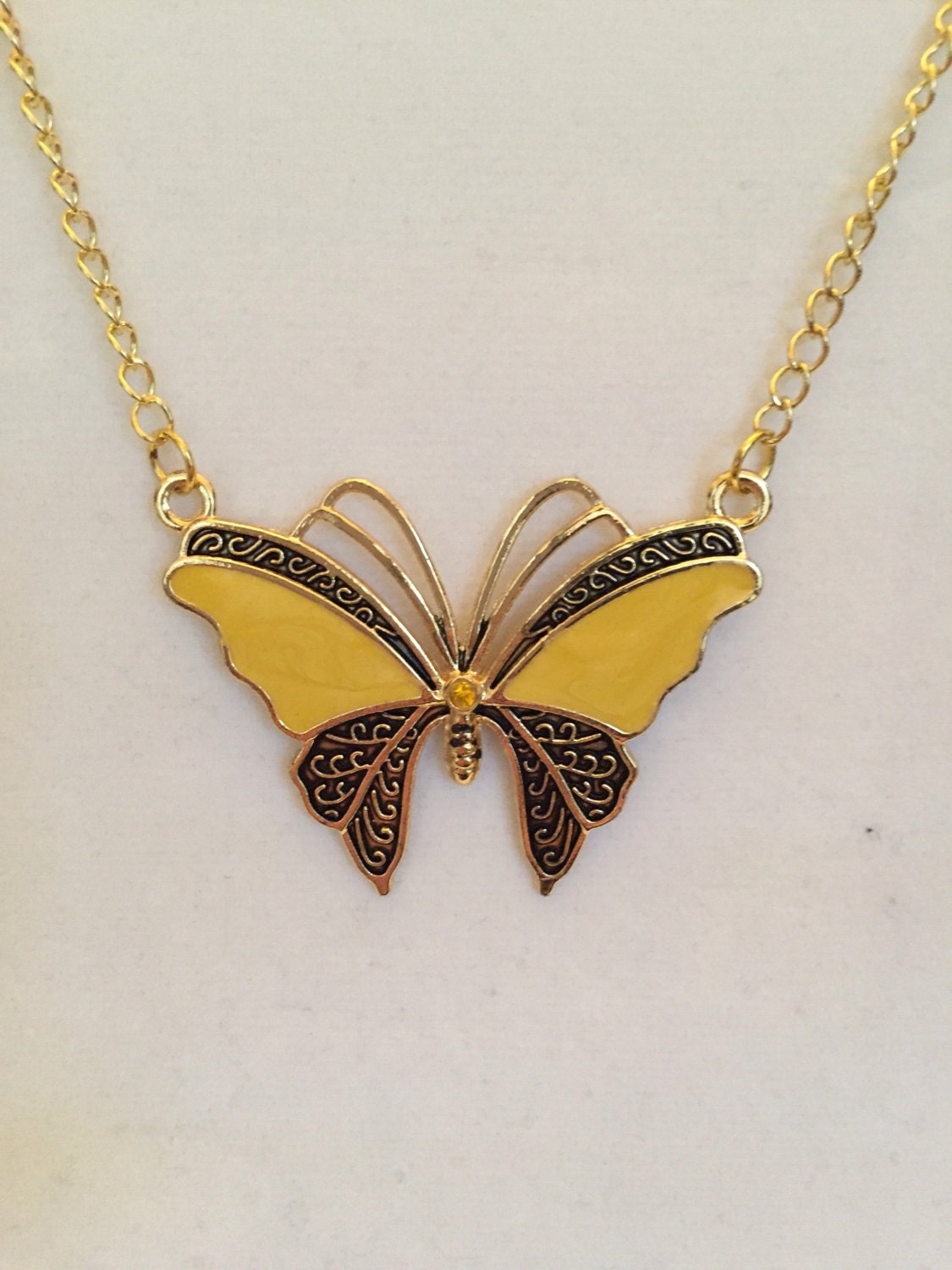 Golden Butterfly Pendant Necklace
