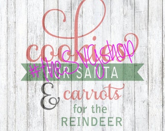 SVG, DXF, and PNG Files, Cookies For Santa, Santa Plate,